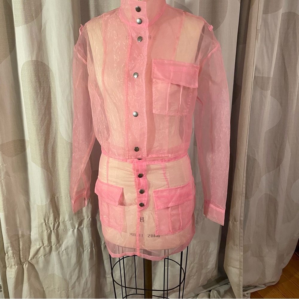 Pink Chiffon Skirt Set